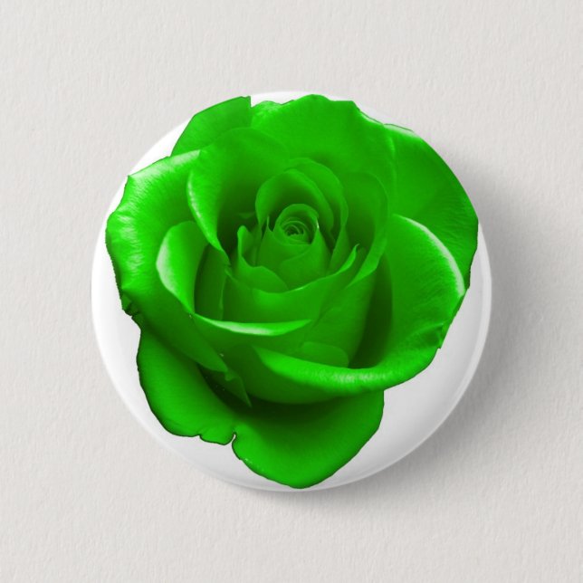 Badge Rond 5 Cm Bouton de rose vert (Devant)