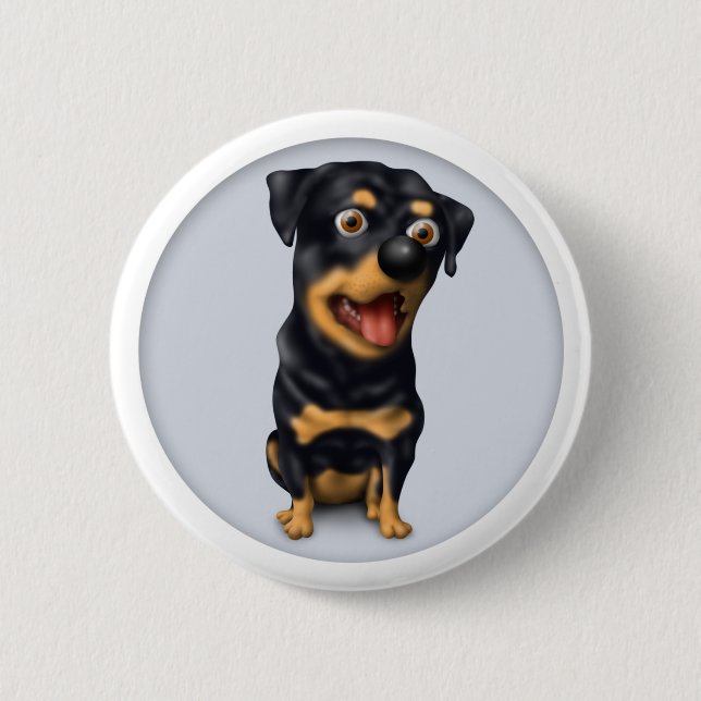 Badge Rond 5 Cm Bouton de rottweiler (Devant)