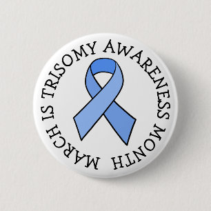 Badge Rond 5 Cm Bouton de ruban de sensibilisation à la trisomie