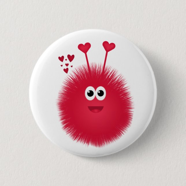 Badge Rond 5 Cm Bouton de Saint-Valentin d'insecte d'amour (Devant)