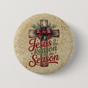 Badge Rond 5 Cm Bouton de saison de raison de Jésus