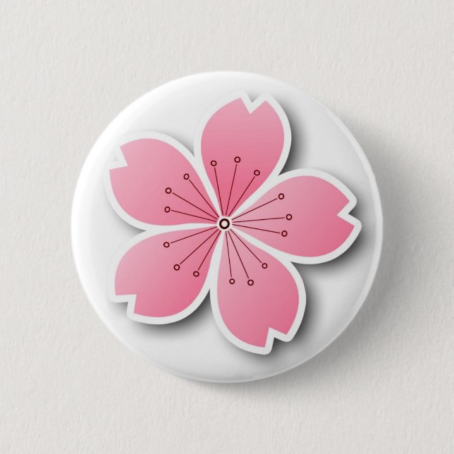 Badge Rond 5 Cm Bouton de Sakura (Devant)