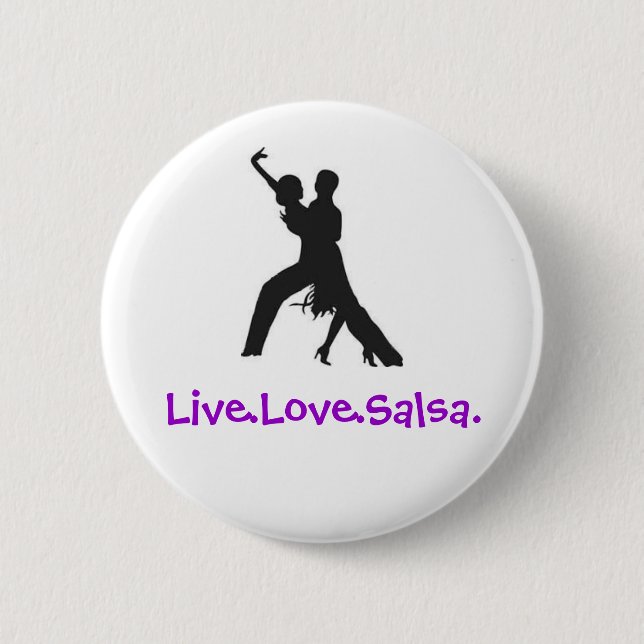 Badge Rond 5 Cm Bouton de Salsa (Devant)