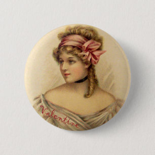 Badge Rond 5 Cm Bouton de salutations de la Saint-Valentin victori