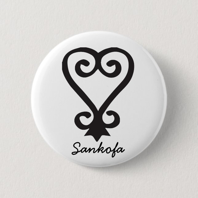 Badge Rond 5 Cm Bouton de Sankofa (Devant)