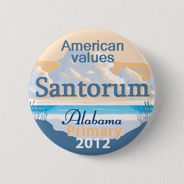Badge Rond 5 Cm Bouton de Santorum ALABAMA (Devant)