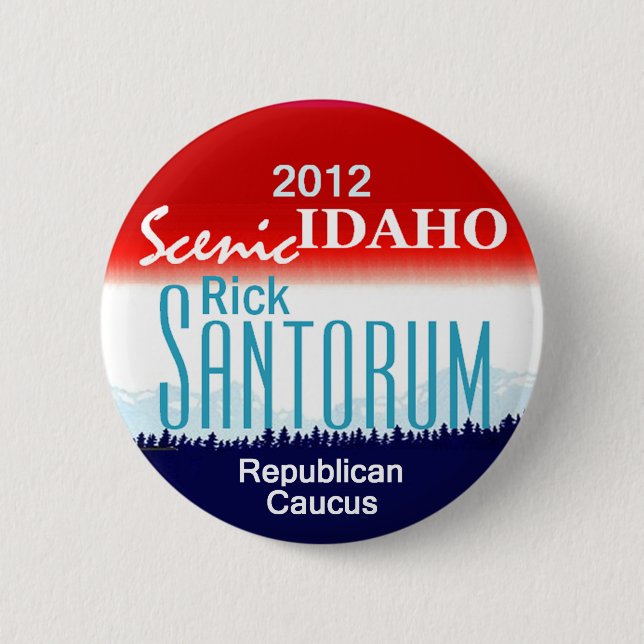 Badge Rond 5 Cm Bouton de Santorum IDAHO (Devant)