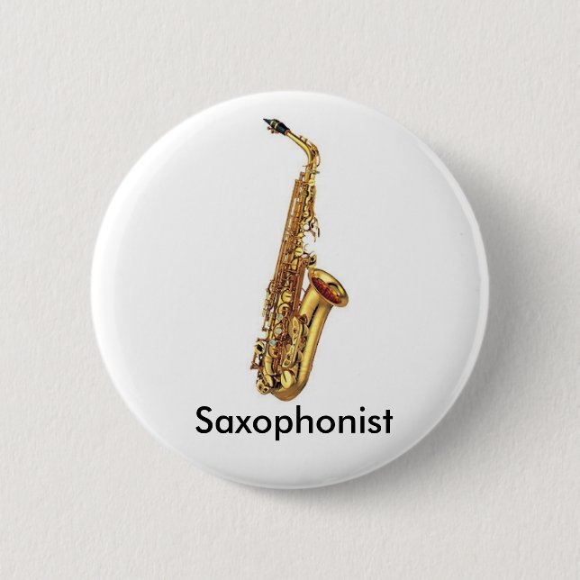 Badge Rond 5 Cm Bouton de saxophone (Devant)