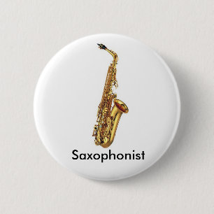 Badge Rond 5 Cm Bouton de saxophone