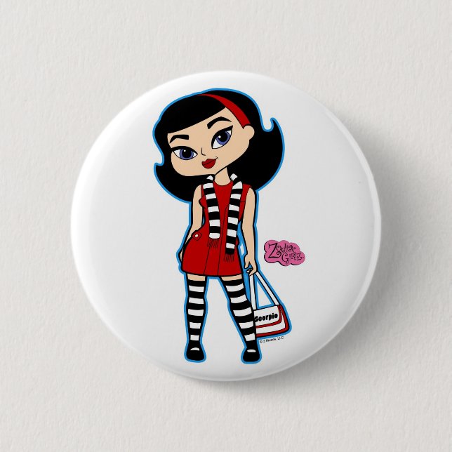 Badge Rond 5 Cm Bouton de Scorpion (Devant)