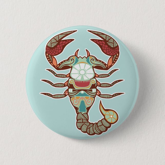 Badge Rond 5 Cm Bouton de Scorpion (Devant)