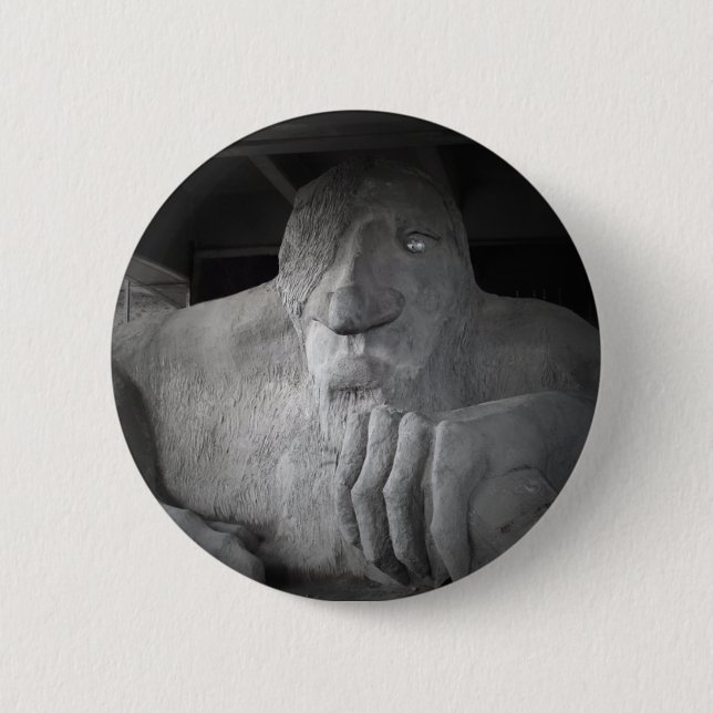 Badge Rond 5 Cm Bouton de Seattle Fremont Troll (Devant)