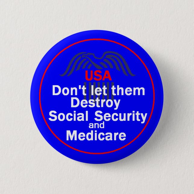 Badge Rond 5 Cm Bouton de sécurité sociale (Devant)