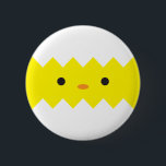 Badge Rond 5 Cm Bouton de sélection à hachures<br><div class="desc">oiseau de pâques oeuf jaune éclos mignonette caricature kawaii enfants poule de printemps</div>