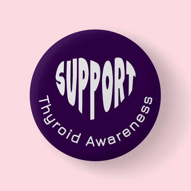 Badge Rond 5 Cm Bouton de sensibilisation à la thyroïde violette (Thyroid Awareness Purple)