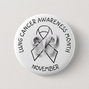 Badge Rond 5 Cm Bouton de sensibilisation au cancer du poumon du m