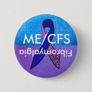 Badge Rond 5 Cm Bouton de sensibilisation au ME/CFS et à la fibrom
