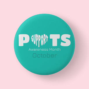 Badge Rond 5 Cm Bouton de sensibilisation au POTS sarcelle