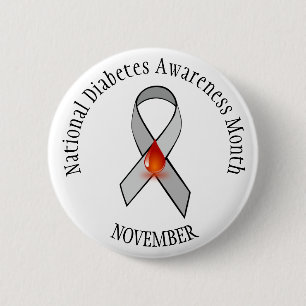 Badge Rond 5 Cm Bouton de sensibilisation du mois national du diab