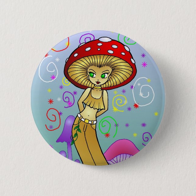 Badge Rond 5 Cm Bouton de Shroomy 2 (Devant)