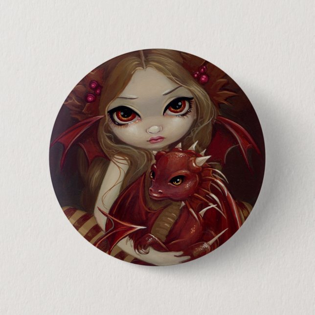 Badge Rond 5 Cm Bouton de "Sienna Dragonling" (Devant)