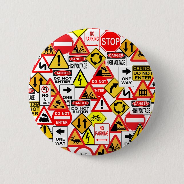 Badge Rond 5 Cm Bouton de signalisation (Devant)
