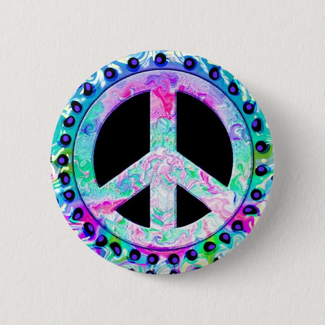 BADGE ROND 5 CM BOUTON DE SIGNE DE PAIX (Devant)