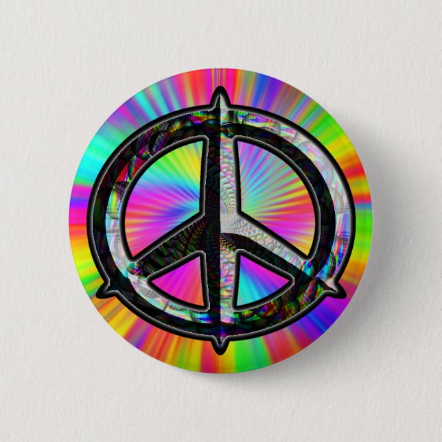 Badge Rond 5 Cm Bouton de signe de paix (Devant)
