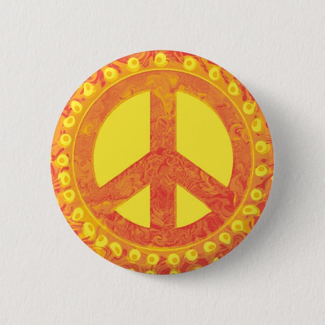 Badge Rond 5 Cm Bouton de signe de paix (Devant)