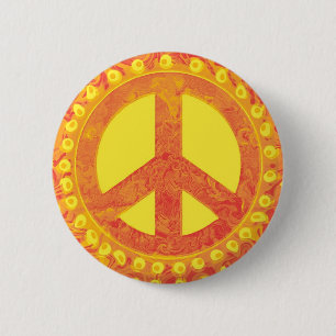 Badge Rond 5 Cm Bouton de signe de paix