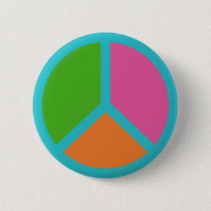 Badge Rond 5 Cm Bouton de signe de paix coloré