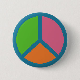Badge Rond 5 Cm Bouton de signe de paix coloré
