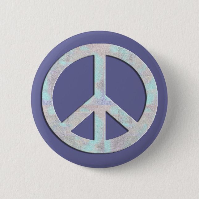 Badge Rond 5 Cm Bouton de signe de paix de bleus (Devant)