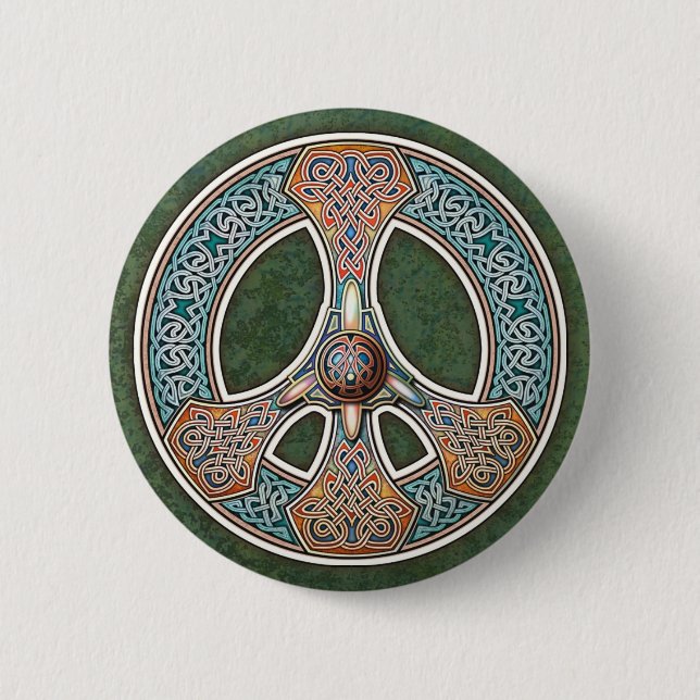 Badge Rond 5 Cm Bouton de signe de paix de Knotwork (Devant)
