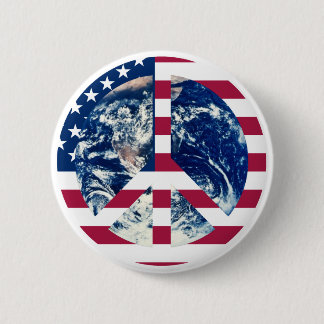 Badge Rond 5 Cm Bouton de signe des Etats-Unis de paix