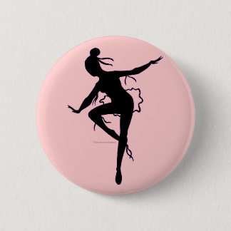 Badge Rond 5 Cm Bouton de silhouette de ballerine de Prima