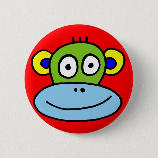 Badge Rond 5 Cm bouton de singe (Devant)