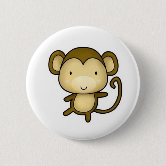 Badge Rond 5 Cm Bouton de singe (Devant)