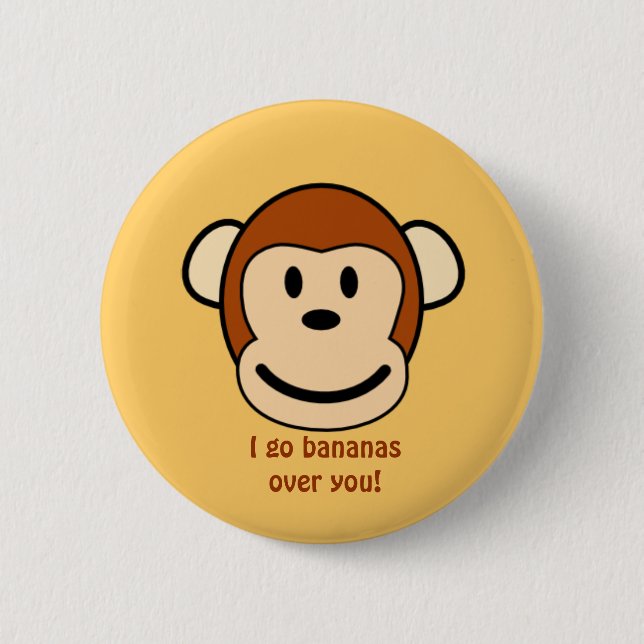 Badge Rond 5 Cm Bouton de singe (Devant)