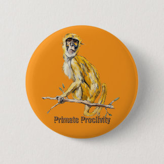 Badge Rond 5 Cm Bouton de singe de prédisposition du primate