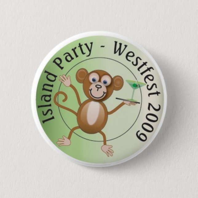 Badge Rond 5 Cm Bouton de singe d'île de Westfest (Devant)