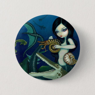 Badge Rond 5 Cm Bouton "de sirène crétacée"