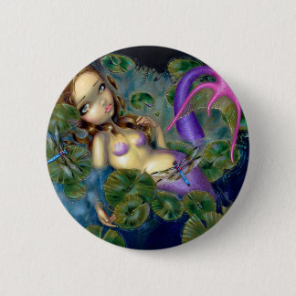 Badge Rond 5 Cm Bouton "de sirène de libellule"