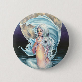 Badge Rond 5 Cm Bouton de sirène de lune