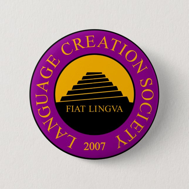 Badge Rond 5 Cm Bouton de société de création de langue (Devant)