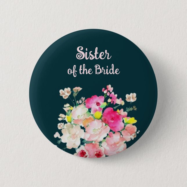 Badge Rond 5 Cm Bouton de soeur de la mariée (Devant)