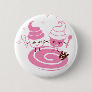 Badge Rond 5 Cm Bouton de soeurs de yogourt glacé