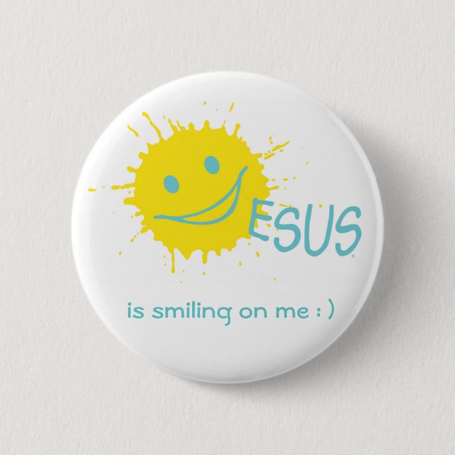Badge Rond 5 Cm Bouton de Sonburst Jésus (Devant)