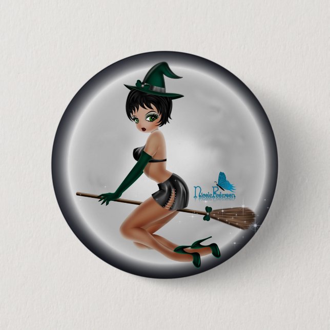 Badge Rond 5 Cm Bouton de sorcière par Nicole Pederson (Devant)