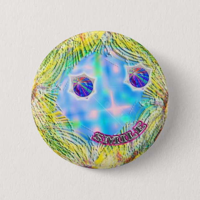 Badge Rond 5 Cm bouton de sourire de visage (Devant)